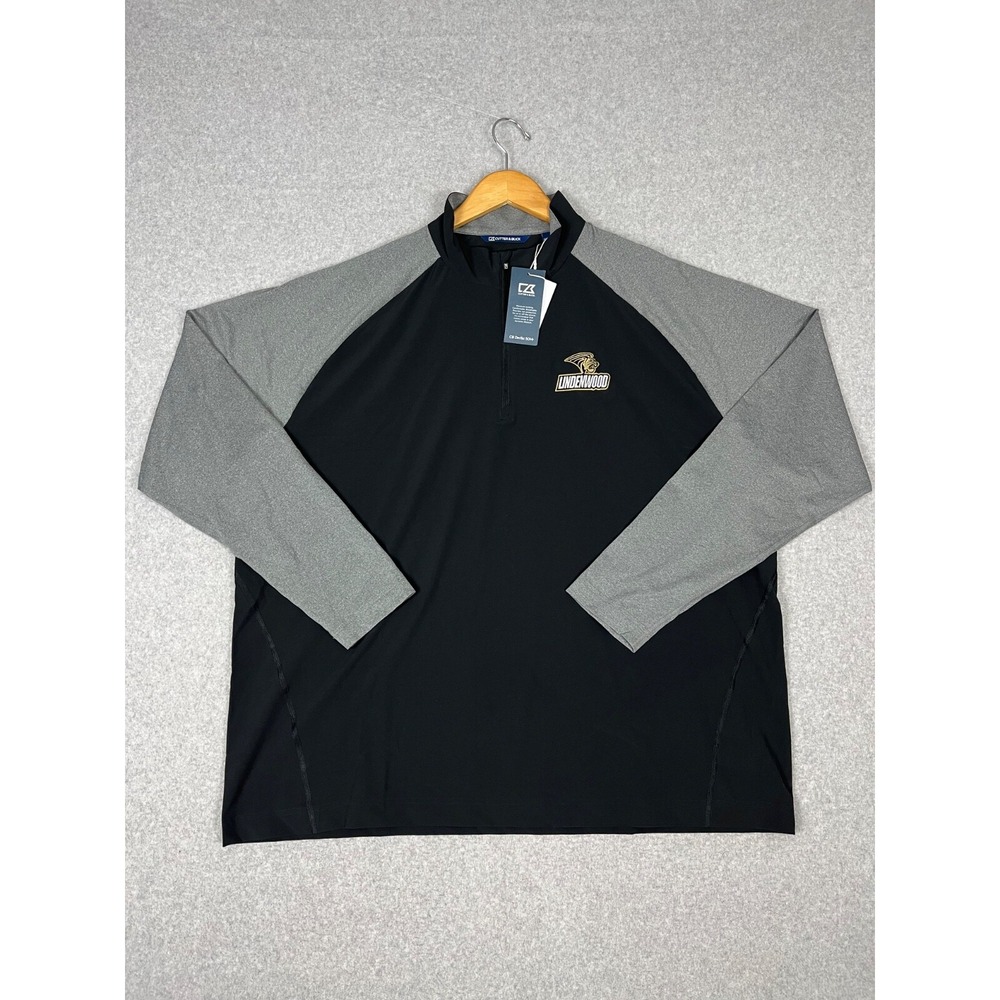 Lindenwood University Loins Jacket Mens 2XL Black Quarter Zip Long Sleeve
